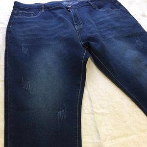 SHEIN Women's Dark Denim with Distress Pattern